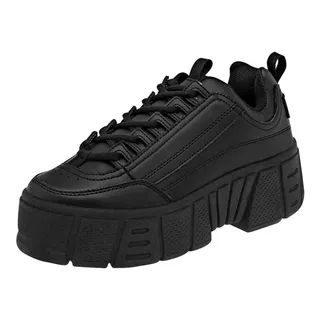 Tenis Chunky Daddy 12016 Color Negro Para Mujer Tx6