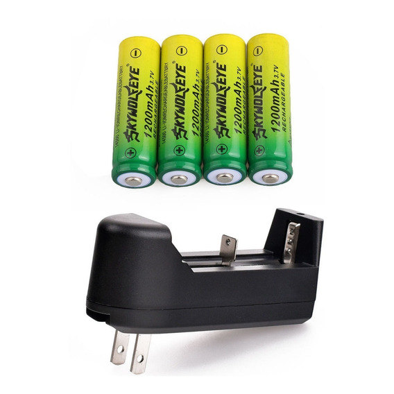 4pcs Skywolfeye 1200mah Pila 14500 Li-ion 3.7v Recargable + 