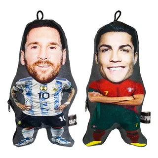Cojin Messi + Cr7 Chiquitos 27 Cm -   Dos Cojines
