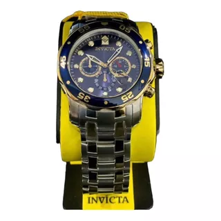 Reloj Invicta Pro Diver Scuba Caballero 18k Gold Silver 0077