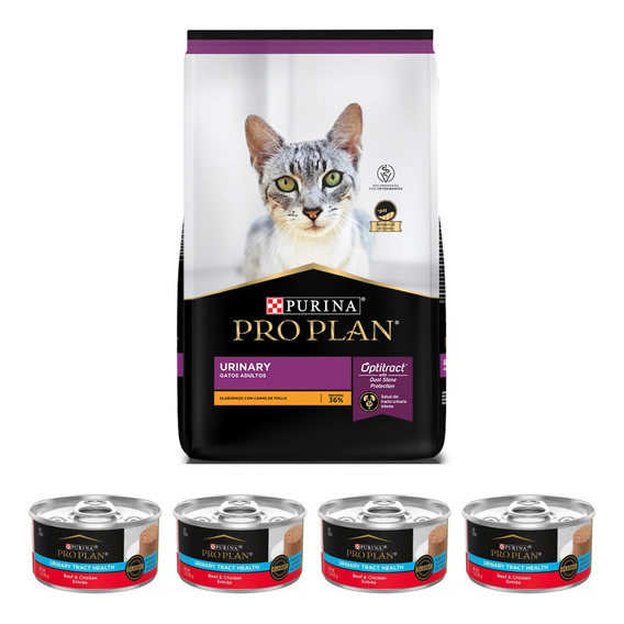 Proplan Urinary Para Gato 3 Kg +  * * 4 Latas Urinary * *