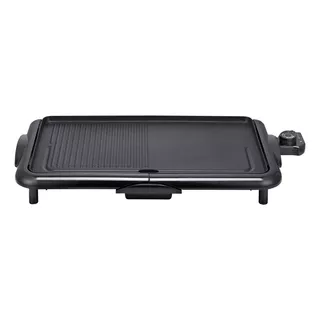 Grill Electrico Parrilla 2 En 1 Plancha Antiadherente Color Negro