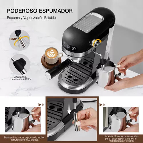 Cafetera Espresso 20 Bar, Máquina De Espresso Profesional Para Café Con  Espumador De Leche Al Vapor, Máquina Compacta Para Cappuccino Y Latte Con  Pantalla Táctil (ESS3)