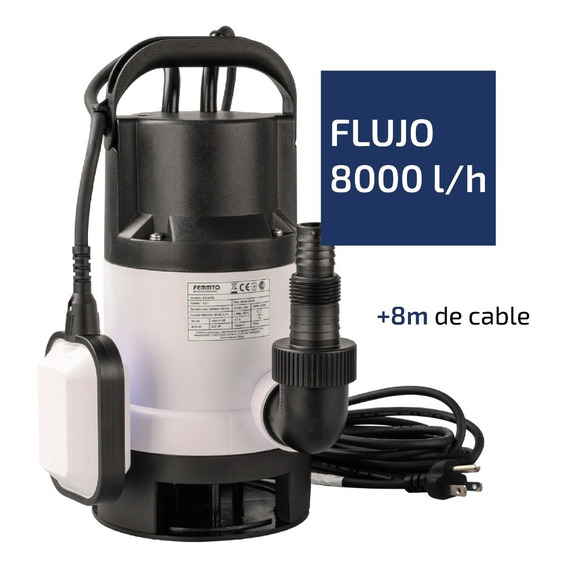  Femmto BSJ400-AC110V bomba sumergible desagote agua sucia Hp 8000 L/h