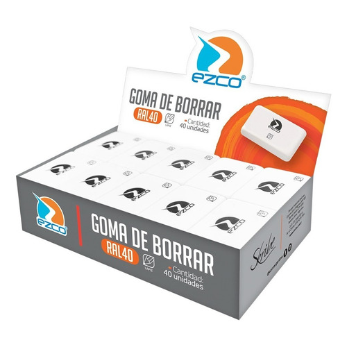 Caja X 40 Gomas De Borrar Blanca Ezco