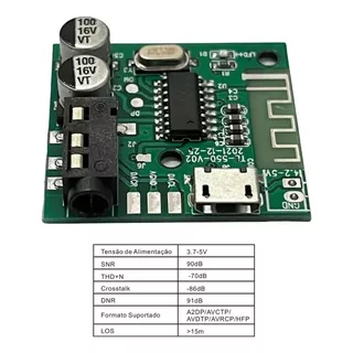 Mini Placa Receptor Bluetooth 5.0 Áudio Mp3 P Som Automotivo