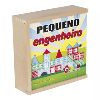 Brinquedo Pequeno Engenheiro  Madeira  50 Peças - Carlu 1121 Quantidade De Peças 50