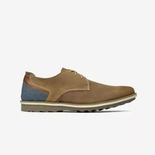 Zapato Casual Hombre Gamuza Café Derby Mezclilla Aretina