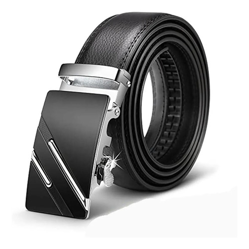 Cinturon Hombre Piel Hebilla Ajustable Multitalla Calidad Color Negro Talla 1.20