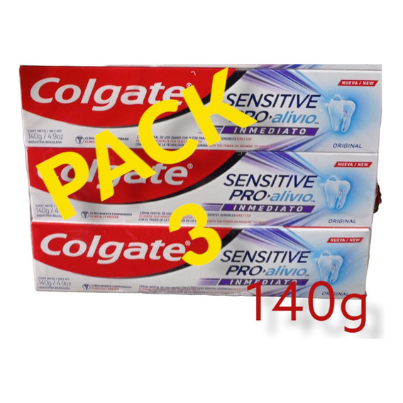 Pack X 3 Pasta Dental Colgate Sensitive Pro-alivio 140g