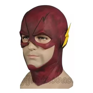 Máscara Do Flash Cosplay Dc Comics Cor Vermelho Cabeça Inteira