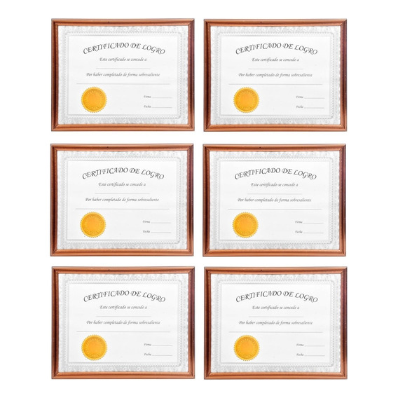 Cuadros Para Certificado, Diploma O Carta. Paquete De 6 Pzas