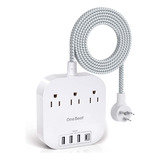 Cable De Alimentacion Con Usb C, 3 Toma Corrientes, 4 Puerto