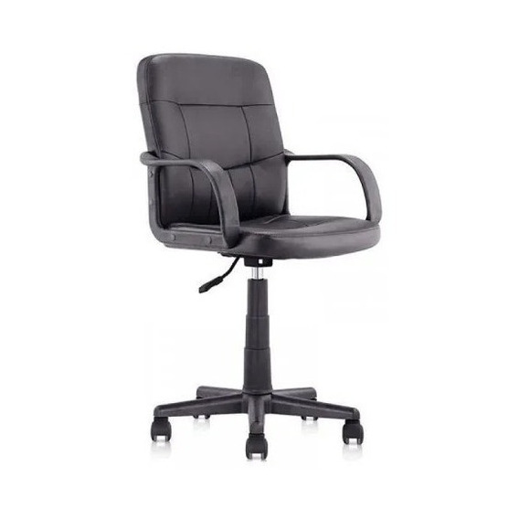 Silla Escritorio Con Brazos Ejecutiva Negro Cuero Sintético