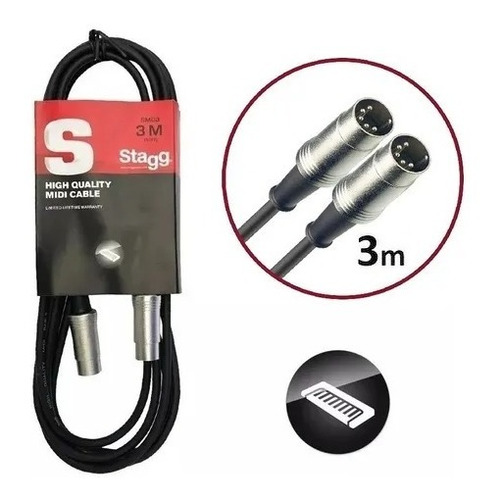 Cable Stagg Smd3 Midi - Midi 3 Metros