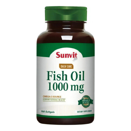 Omega 3 Fish Oil 1000 Mg (100 Capsulas) Sunvit Life Sabor Sin Sabor