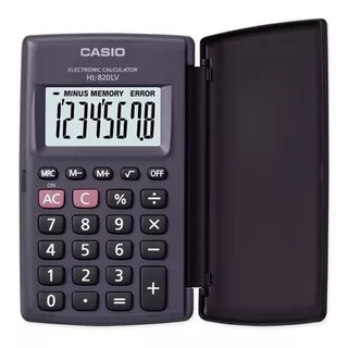 Calculadora De Bolsillo Casio Hl-820lv Con Tapa 8 Dígitos Color Negro