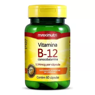 Suplemento Em Cápsulas Maxinutri Vitamina B12 Cianocobalamina Em Pote 60un