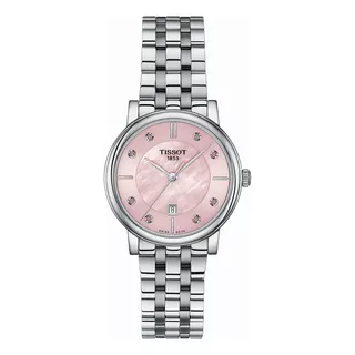 Reloj Tissot Carson Premium Lady T1222101115900 Madre Perla Color De La Malla Plateado Color Del Bisel Plateado Color Del Fondo Rosa