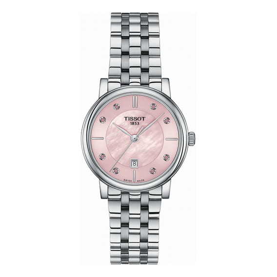 Reloj Tissot Carson Premium Lady T1222101115900 Madre Perla Color de la malla Plateado Color del bisel Plateado Color del fondo Rosa