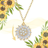 Collar De Girasol Mujer Giratorio Colgante Conjunto Circon