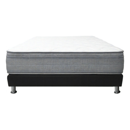 Colchón Sencillo de espuma Romance Relax Pedic Esencial + base Acacia blanco - 100cm x 190cm x 28cm