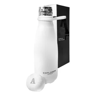 Botella Explorer 500 Ml Acero Inoxidable Bi Capa Deportiva Color Blanco