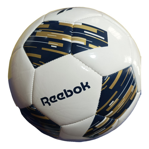 Pelota De Fútbol Reebok Negro Training Nº 5 Color Blanco Y Dorado