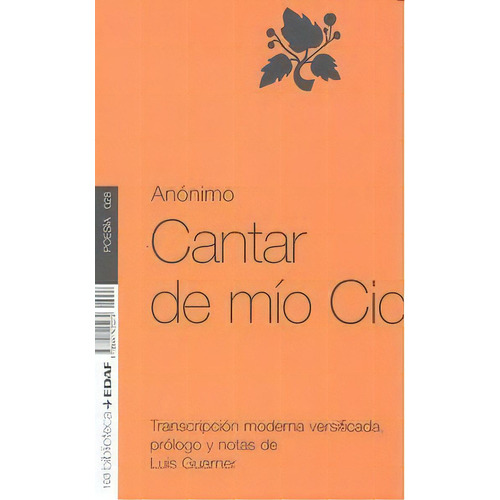 Cantar De Mío Cid, De Aa.vv. Editorial Edaf, S.l., Tapa Blanda En Español