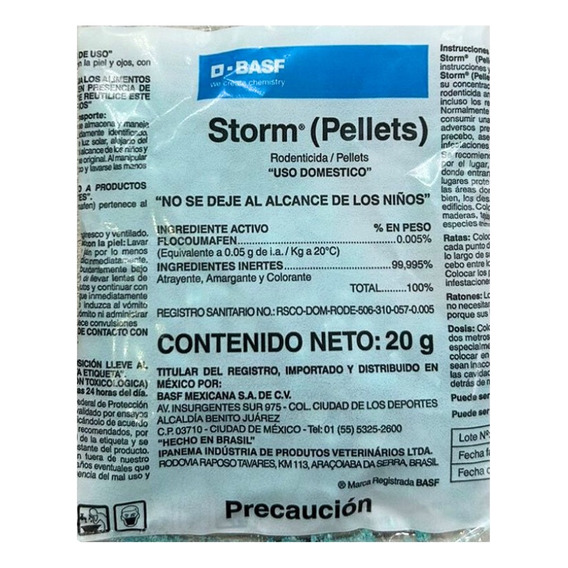 Veneno Para Ratas Que Las Seca Storm 20 G Rodenticida