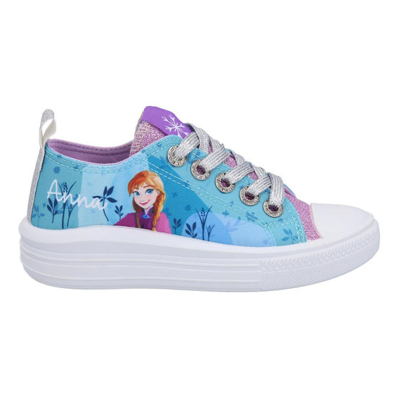 Zapatilla Lona Baja Frozen Celeste