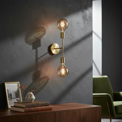 Aplique Pared 2 Luces Bidireccional Parker Moderno Cival 