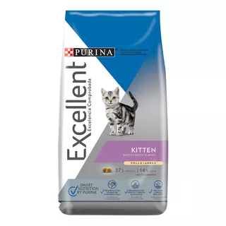 Alimento Excellent Kitten Para Gato De Temprana Edad Sabor Pollo Y Arroz En Bolsa De 7.5 kg