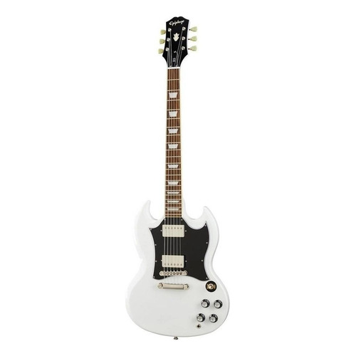 Guitarra eléctrica Epiphone Inspired by Gibson SG Standard de caoba alpine white brillante con diapasón de laurel indio