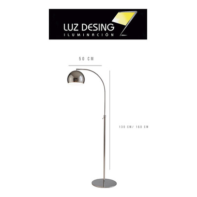Lampara De Pie Arco Small Cromo Moderna Apto Led Luz Desing