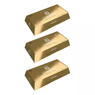 3 Estojo Presenteável Senador Gold 3 Sabonetes + Saboneteira