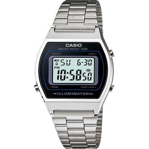 Reloj Casio Hombre B-640wd-1a Vintage Hombre Mujer Color de la malla Plateado Color del bisel Negro Color del fondo Gris