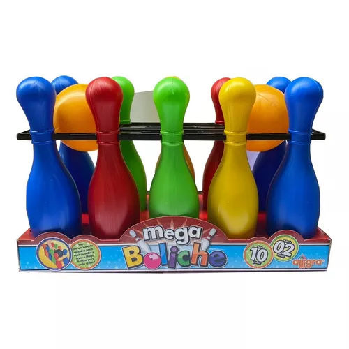 Jogo De Boliche Brinquedo Infantil Com 10pinos 2 Bolas 30cm Liso