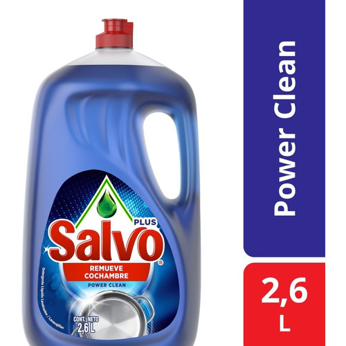 Salvo power clean lavatrastes líquido en botella 2600 ml