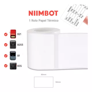 1 Rolo Papel Etiqueta Niimbot B1/b21 80x50mm (95un)