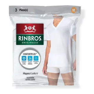 Rinbros Playera Cuello En V Caballero 3 Pack Mod 3026