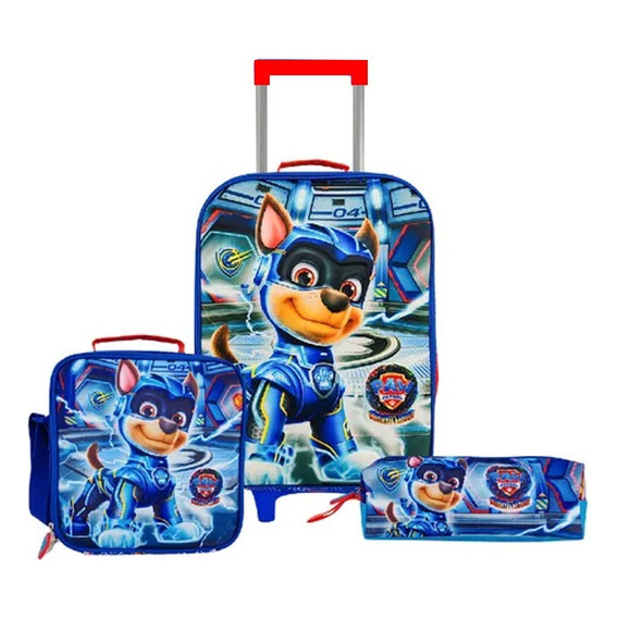 Set Maleta Paw Patrol 3d Tamaño Oficio Niños Escolar