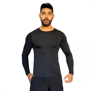  Kit 4 Blusas Preta Segunda Pele Proteção  Uv Jiu Jitsu