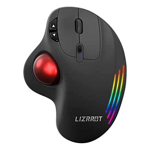 Mouse Lizrrot Inalambrico Trackball/negro Color Negro