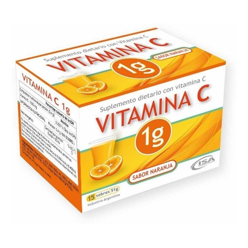 Suplemento Dietario Vitamina C 1g  Isa X 15 Sobres