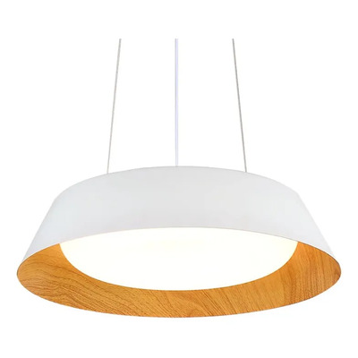 Colgante Led Ambra 56w Cct Blanco Int Simil Madera Ø40cm Blanco