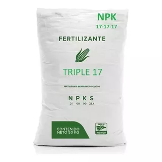 25 Kg Fertilizante Abono Triple 17 Alto En Nutrientes Jardín