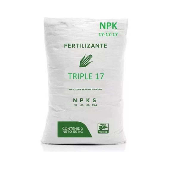 25 Kg Fertilizante Abono Triple 17 Alto En Nutrientes Jardín