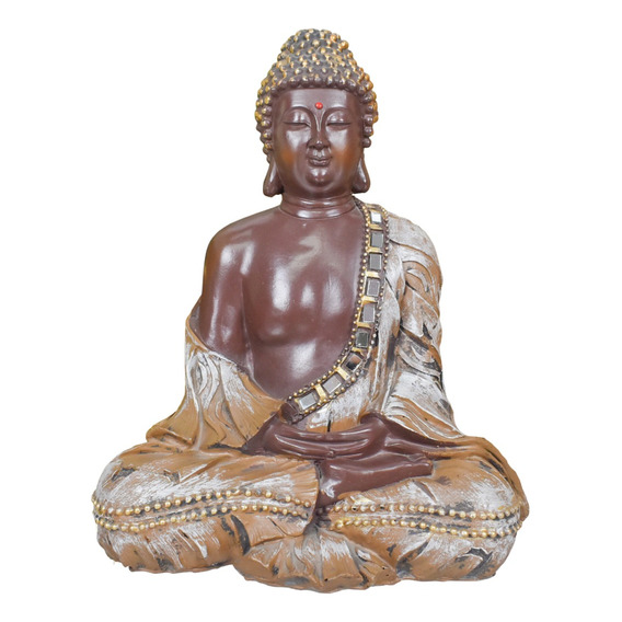 Estatua Figura Buda En Poliresina Decorativa 25x21 Cm