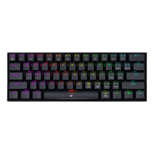 Teclado gamer Redragon Dragonborn K630 QWERTY inglés US color negro con luz RGB